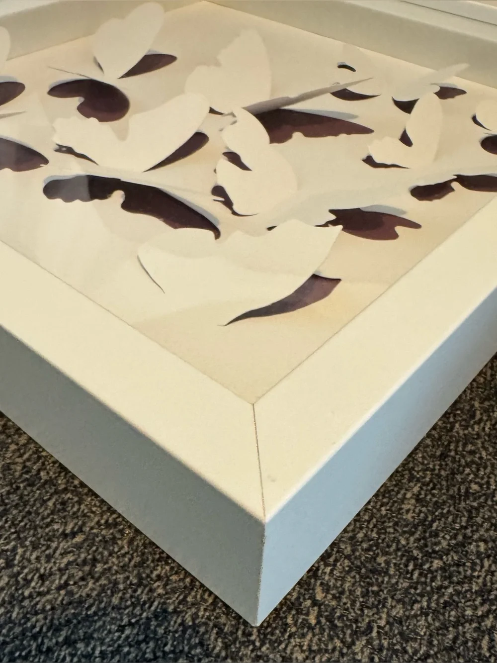 3D Butterfly Wall Art Shadow Box by Lola Fraser Purple & White IKEA OLUNDA